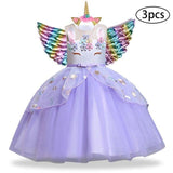 Christmas Girls Dress Kids Costumes For Girls Halloween Carnival Rainbow Unicorn Dress For Girls Princess Wedding Party Vestitos - Odd Owl