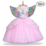 Christmas Girls Dress Kids Costumes For Girls Halloween Carnival Rainbow Unicorn Dress For Girls Princess Wedding Party Vestitos - Odd Owl